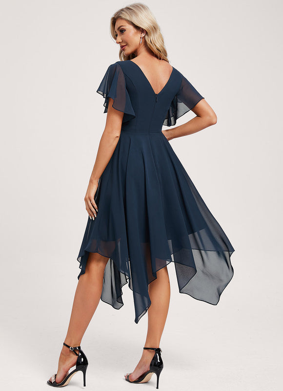 Robe Asymétrique Fluide Vert Pâle - gallery 4