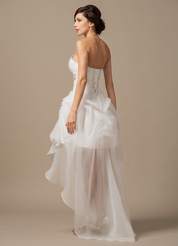 Robe Asymétrique Organza Éclatante - gallery 4