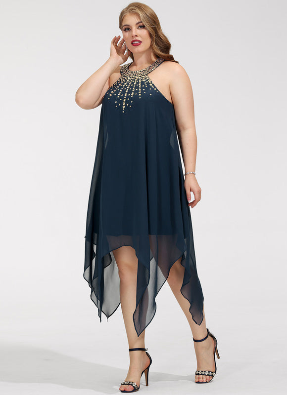 Robe Asymétrique Chic Asymétrique Perlé - gallery 5