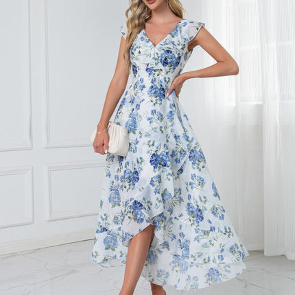 Robe Asymétrique Fleurie Midi