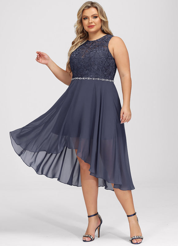 Robe Asymétrique Mousseline Chic - gallery 8