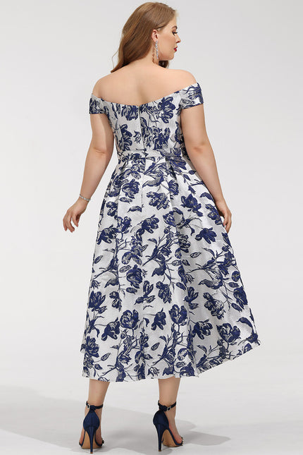Robe Asymétrique Fleurie Satinée - gallery 7
