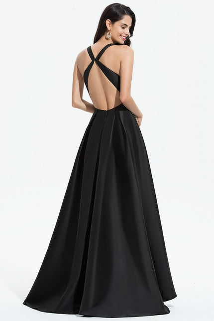 Robe Asymétrique Noir Élégant - gallery 5