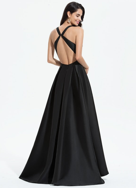 Robe Asymétrique Noir Élégant - gallery 5