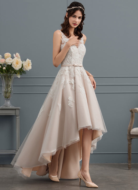 Robe Asymétrique Satinée Écrue - gallery 1