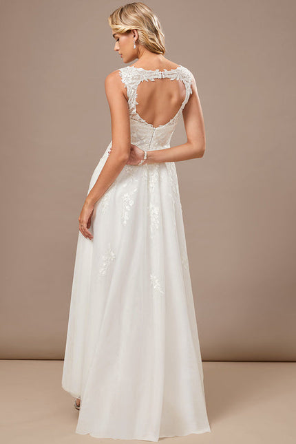 Robe Longue Asymétrique En Tulle - gallery 7