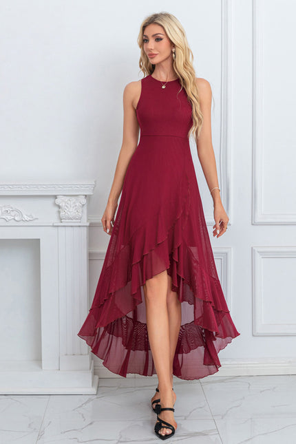 Robe Asymétrique Maxi Élasthanne Volants - gallery 6