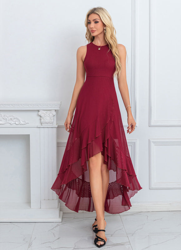 Robe Asymétrique Maxi Élasthanne Volants - gallery 6