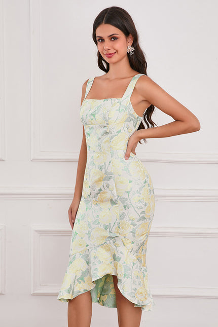 Robe Asymétrique Bleu Floral Sirène - gallery 7