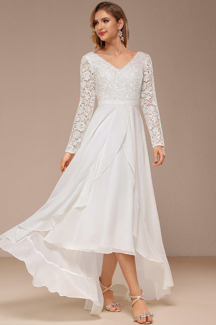 Robe Asymétrique Élégante Dentelle - gallery 5