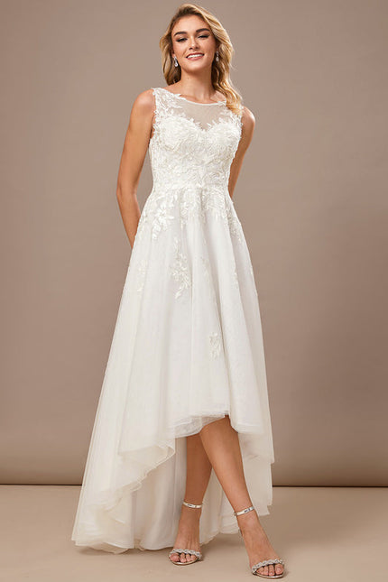 Robe Longue Asymétrique En Tulle - gallery 4