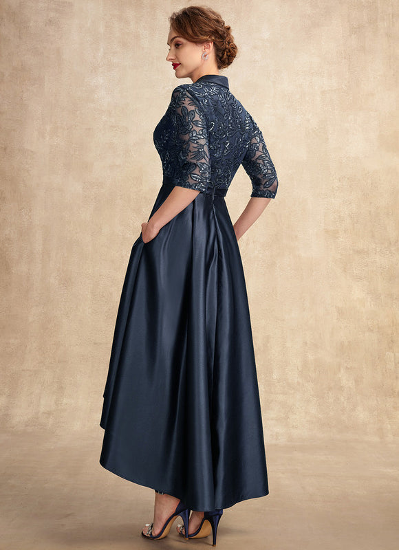 Robe Asymétrique Satinée Nuit - gallery 6