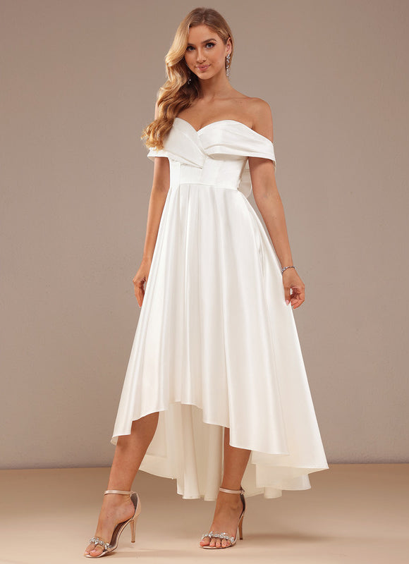 Robe Asymétrique Satinée Moderne - gallery 6