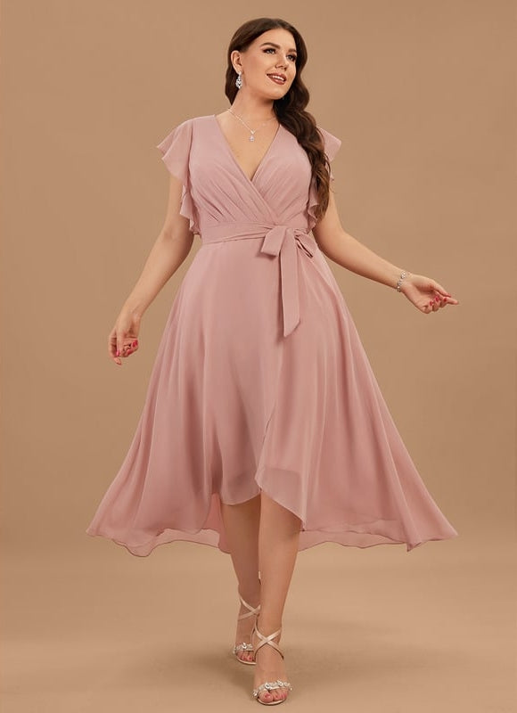 Robe Asymétrique Fluide Vert Pâle - gallery 7