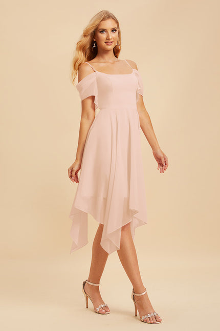 Robe Asymétrique Col Carré Aérienne - gallery 3