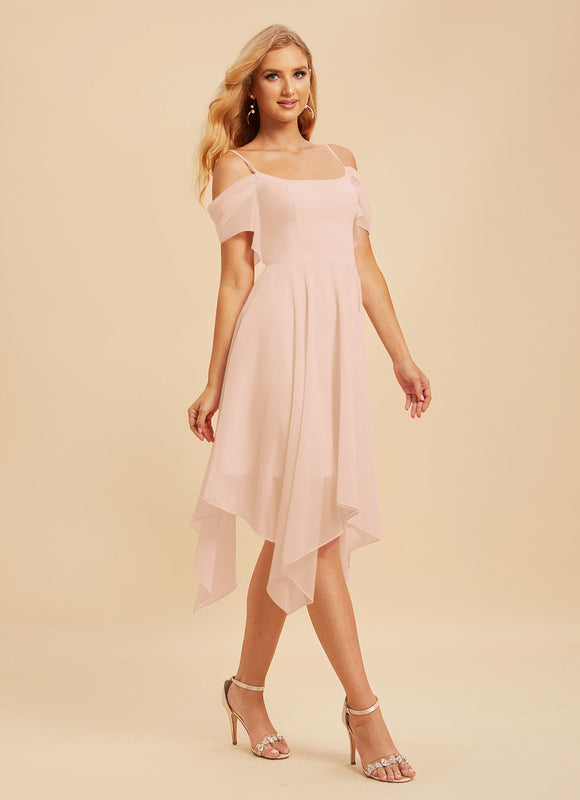 Robe Asymétrique Col Carré Aérienne - gallery 3