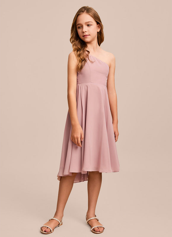 Robe Asymétrique En Mousseline Légère - gallery 2
