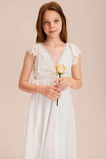 Robe Blanche Asymétrique Mariage - gallery 3