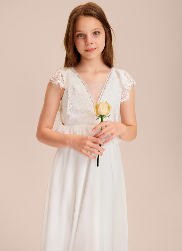 Robe Blanche Asymétrique Mariage - gallery 3