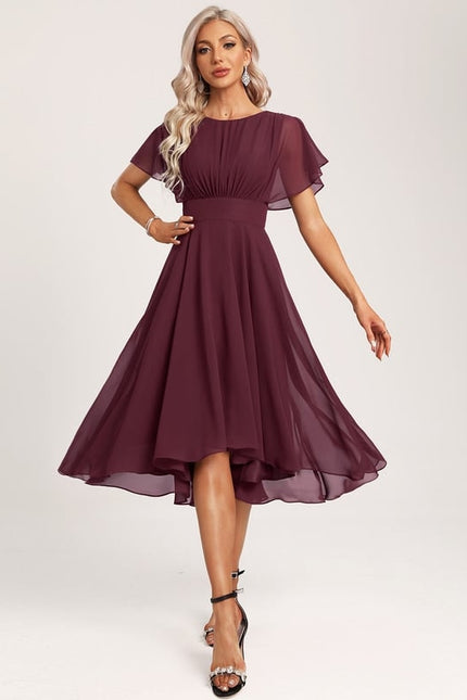 Robe Asymétrique Fluide À Volants - gallery 2