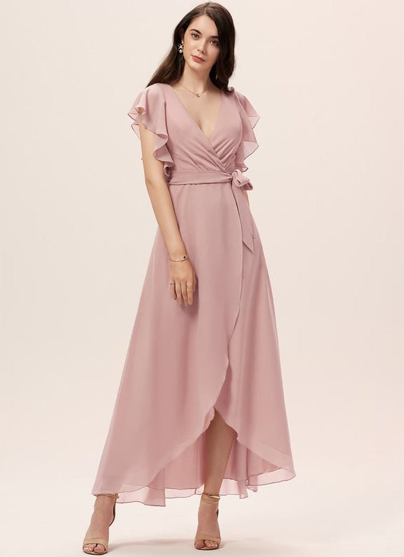 Robe Asymétrique Fluide Vert Pâle - gallery 1