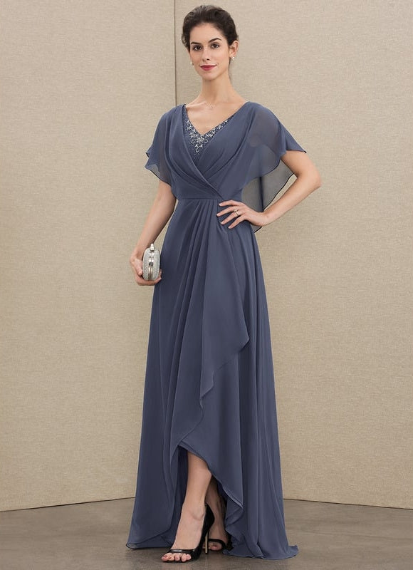 Robe Asymétrique Mousseline Ondulée - gallery 1