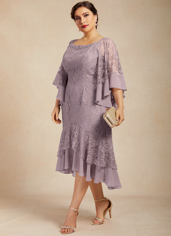 Robe Asymétrique Mère Mariée Chic - gallery 8