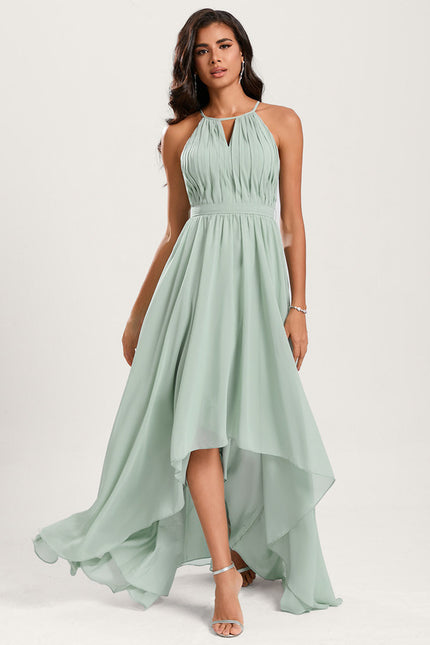 Robe Asymétrique Mousseline Saumon