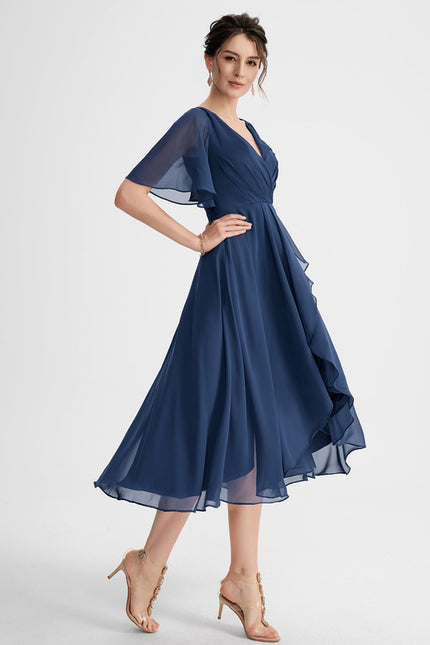 Robe Asymétrique Fluide Vert Pâle - gallery 4