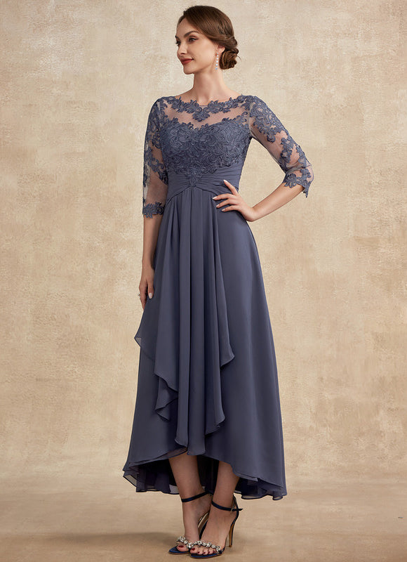 Robe Asymétrique Dentelle Lavande - gallery 4