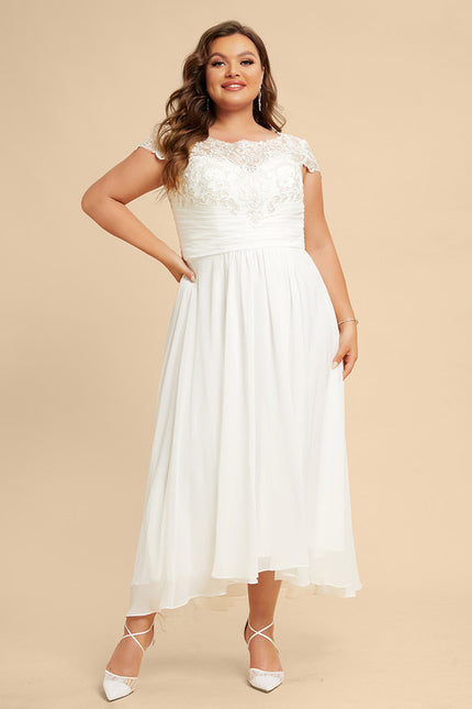 Robe Asymétrique Blanche Fluide - gallery 7