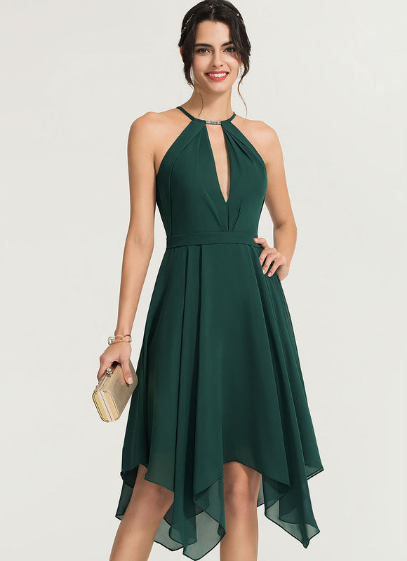 Robe Asymétrique Chic Asymétrique Perlé - gallery 5