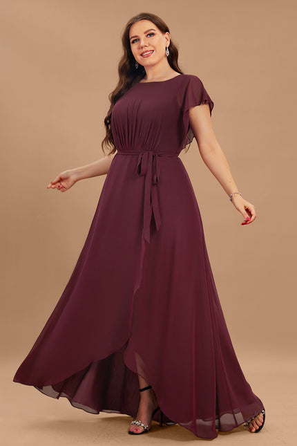 Robe Asymétrique Fluide À Volants - gallery 7