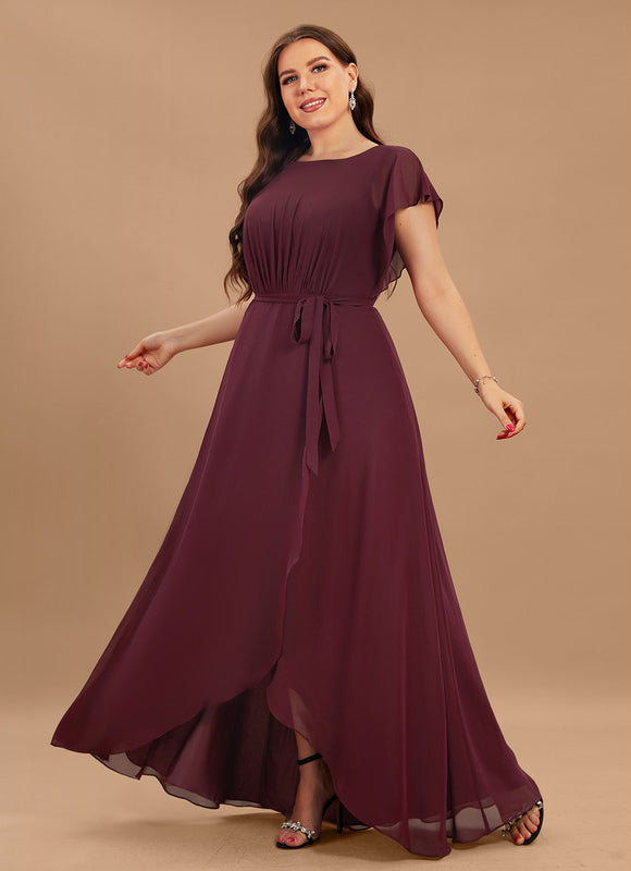 Robe Asymétrique Fluide À Volants - gallery 7