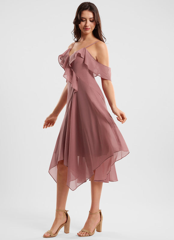 Robe Asymétrique Fluide Vert Pâle - gallery 2