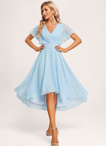 Robe Asymétrique Fluide Vert Pâle