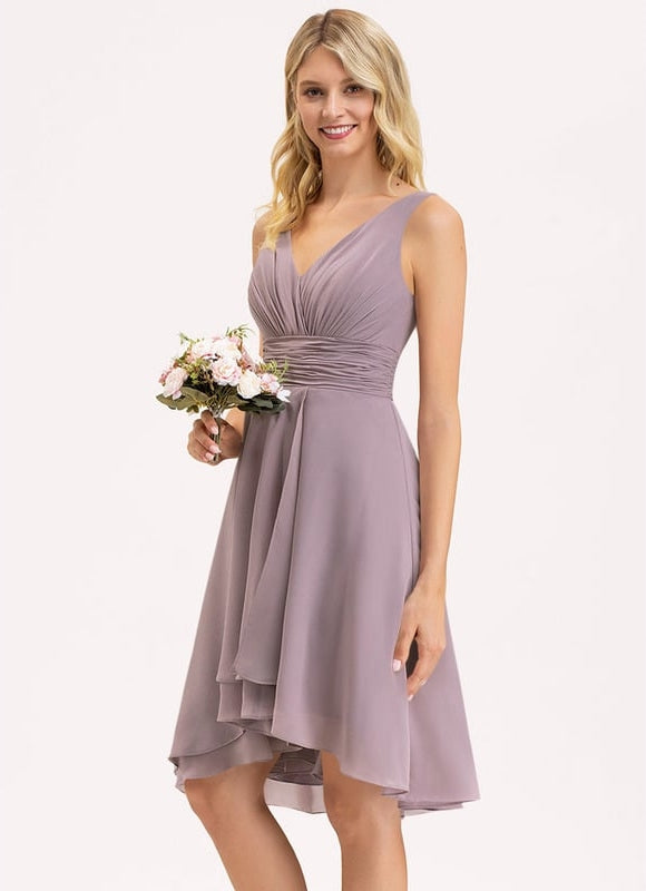 Robe Asymétrique Fluide Vert Pâle - gallery 2