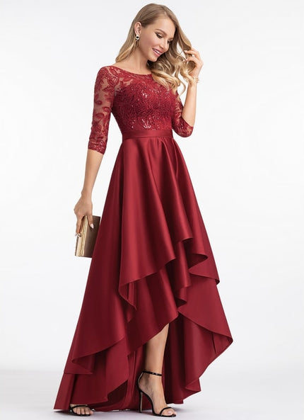 Robe Asymétrique Éclatante Bordeau