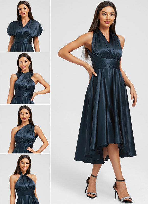Robe Asymétrique Bleu Marine