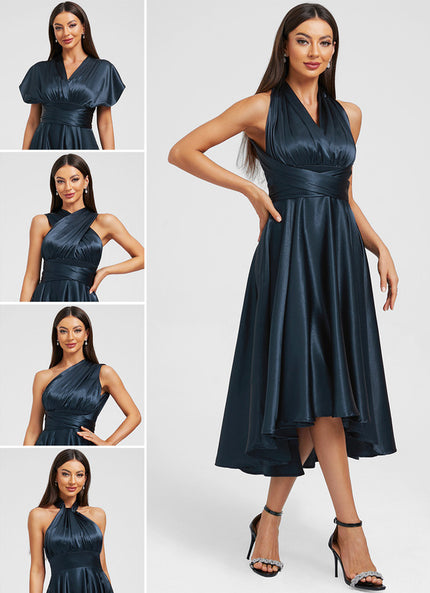 Robe Asymétrique Bleu Marine