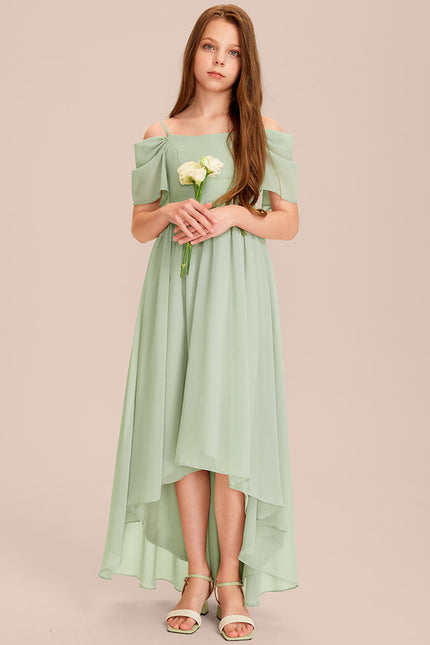 Robe Asymétrique Asymétrique Vert Pâle - gallery 2