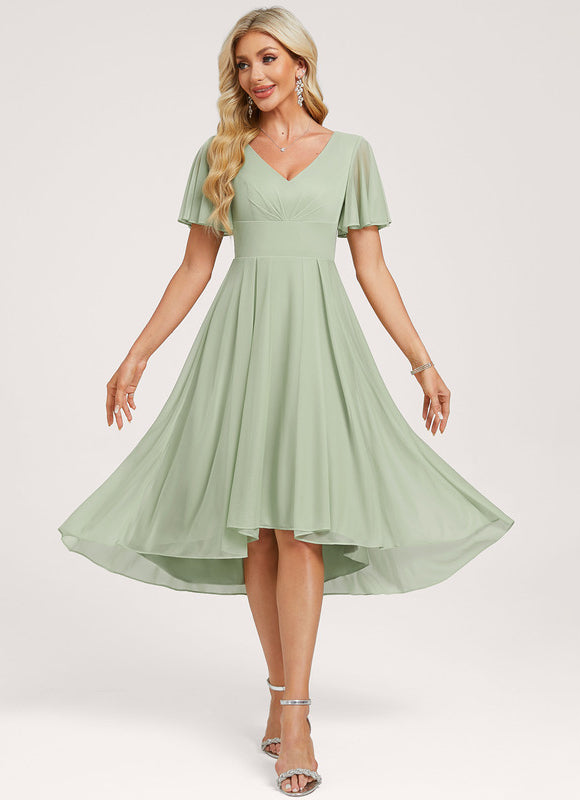 Robe Asymétrique Flottante Vert