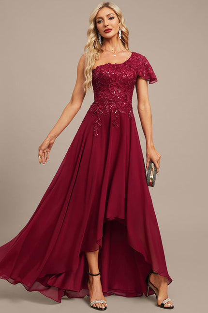 Robe Longue Asymétrique Rouge