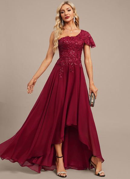 Robe Longue Asymétrique Rouge