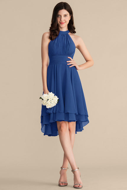 Robe Asymétrique Mousseline Prune - gallery 1