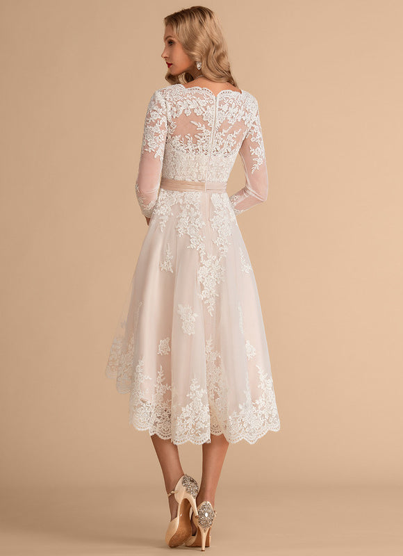 Robe Asymétrique Dentelle Champêtre - gallery 1