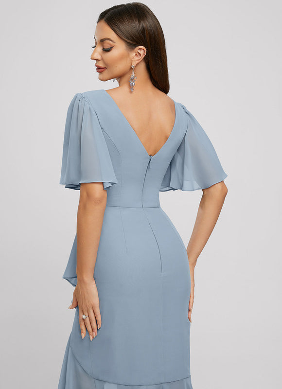 Robe Asymétrique Fluide Bleu Ciel - gallery 5