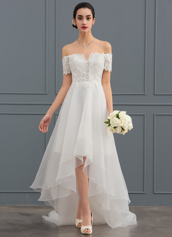 Robe Asymétrique Organza Étoilée - gallery 1
