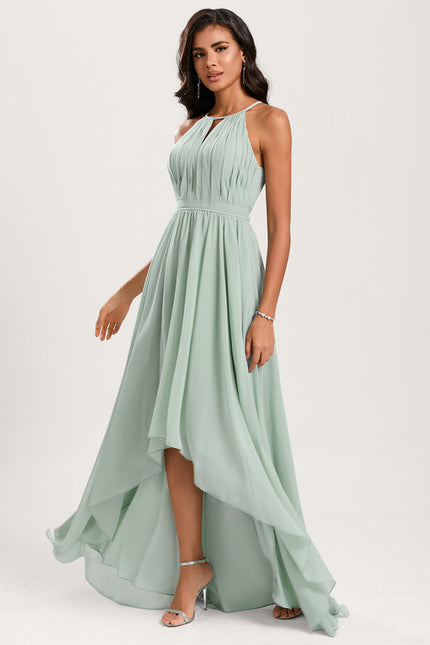 Robe Asymétrique Mousseline Saumon - gallery 3