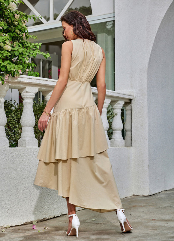 Robe Beige Asymetrique - gallery 4